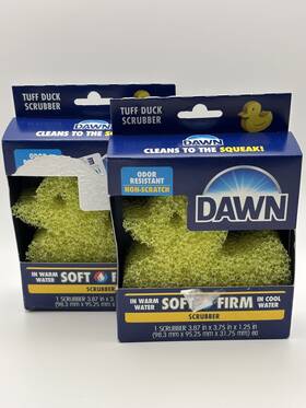 235738 Dawn Tuff Duck Scrubber 2 Pack Soft And Firm Odor Resistant Non Scratch