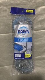 0062gm18kt3c8g8 Dawn Steel Mesh Scrubbers Sponge Inside Scour Cleaning 3 Pack
