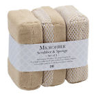 Design Imports Dii Microfiber Scrubber And Sponge Set Of 3 Clean Green Reusable Washable Sand 738215273512