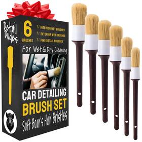 Detail Dudes 197644322954 Soft Boars Hair Car Detailing Brush Set For Washing 6 Pack - I