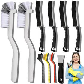 Dfacio 727376333210 10pcs Crevice Cleaning Brush Set With Scraper Hard Bristle Supplies