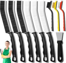 Dfacio 727376333364 10pcs Crevice Cleaning Brush Set With Scraper Hard Bristle Su