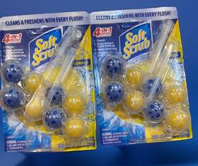 Dial Corporation 023400060146 Lot Of 2 Soft Scrub 4-in-1 Rim Hanger Toilet Bowl Cleaner Lemon X Ct