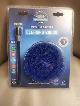 Diamond Shine 850030832337 4 Inch Medium Drill Brush For Scrubbing And Cleaning With 6 Ext