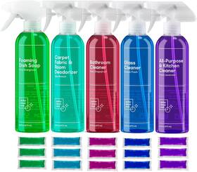 Dollar Clean Club 744759302397 Complete Home Cleaning 15 Pack Kit Kitchen Bathroom Carpet Dish And Glass C