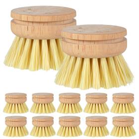 5373utbt4273 Douaowoc 12 Pcs Bamboo Dish Brush Replacement Heads Wooden Brushes For Cleaning