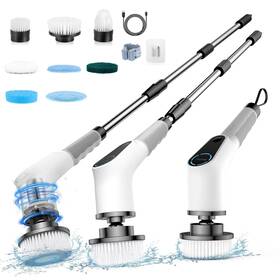 Dovety 757377733573 Electric Spin Scrubber Cordless Cleaning Brush Shower With 8 Repla
