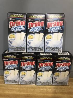 Drano 019800004460 Lot Of 7 Foaming Disposal Strips Garbage Cleaning Total 28