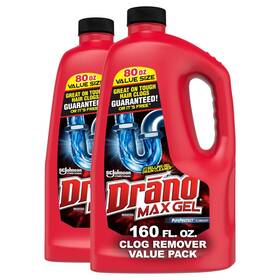 Drano 726084422889 Max Gel Drain Clog Remover And Cleaner For Sink Shower 80oz Pack Of 2