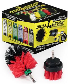 S-y42o-p4-wrb-3v-qc-db Drill Brush Power Scrubber By Useful Products Set - Attachment Grout Yellow