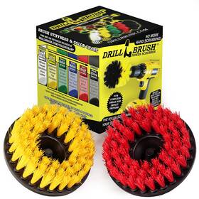 5in-s-ry-h-db Drillbrush Bathroom Accessories - Bath Mat Drill Brush Set Power Scrubber Two