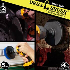 Drillbrush 810003604026 Heavy Duty Drill Brush Attachments For Cleaning Upholstery Carpet Automotive