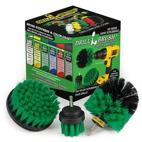 Drillbrush 859725006923 Green Kitchen Cleaning Drill Brushes Set - Stainless Steel/copper Sink Cleane