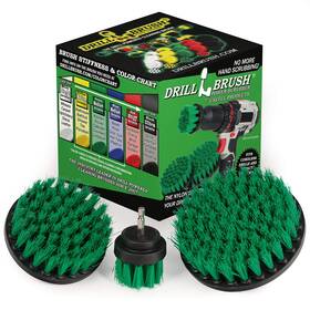 G-s-542-qc-db Drillbrush Kitchen Cleaning Supplies Set - Tile Electric Spin Scrubber Stainless Steel
