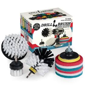 S-w42o-p4-wrb-3v-qc-db-a Drillbrush Cleaning Supplies - Detail Brush Set Upholstery Cleaner