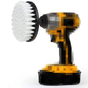 H013-4278 Duoshida Drill Brush 5 Inch Soft Bristle White Quick Change Shaft