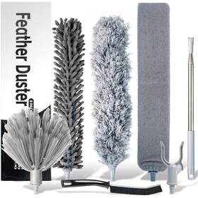 Bsr1122 E&a Essentials Microfiber Extendable Duster With Extension Pole Upto 100 Inch 8 Pcs Washabl