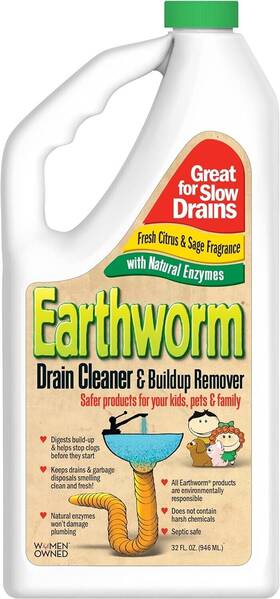 Earthworm 898744001007 Drain Cleaner - Clog Remover 32 Fl Oz / Pack Of 2