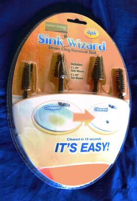 Easier Living 846175001790 Sink Wizard-drain Clog Removal Tool-new-4 Pack Insert Twirl Cleared