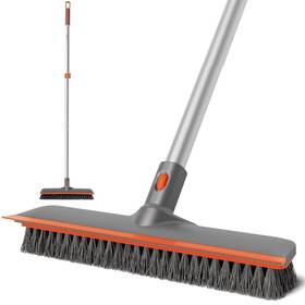 Eab03 Eazer Floor Scrubber Brush 2-in-1 Deck With Long Handle Soft And Har