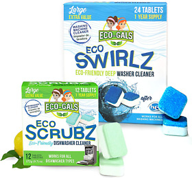 Eco-gals Eco Swirlz Washing Machine Cleaner With Bonus Scrubz Dishwasher Cle