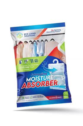 Eco Living Solution 628250836561 Moisture Absorber Packets Fragrance Free Humidity Hanging Closet Deh