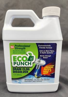 Eco Punch 816119020972 Professional Strength Drain Clog Dissolver Heavyweight Formula 32oz