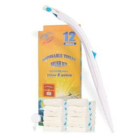 Effacera 743811874339 Disposable Toilet Bowl Brush Holder Bulk Cleaning System Wand Refills