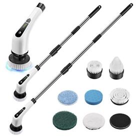 Electric Spin Scrubber Cordless Bath Tub Power With Long Handle And 7 Re