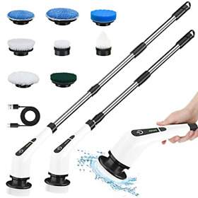 Ans-8050 Electric Spin Scrubber Topmako Cordless Cleaning Brush With White