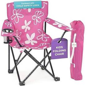 Emily Rose 806810241202 Folding Chair Usa Company Pink Kid Beach With Safety Lock- Camping