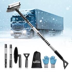 Epl0056 Epltion 72 In Extendable Snow Brush Ice Scraper 3-in-1 Tool For Car Suv Truck Heavy