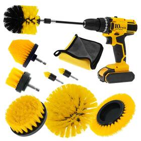 Ytd09 Etoupa 10 Pcs Drill Brush Attachment Set Power Cleaning Scrub Kit With