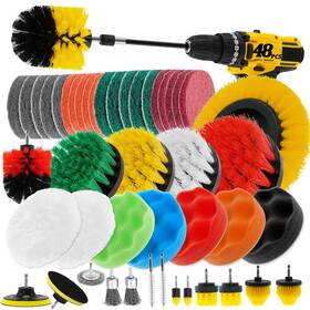 Ytd12 Etoupa 48 Pcs Drill Brush Attachments Set Scrub Pads And Sponge Wire For Dril
