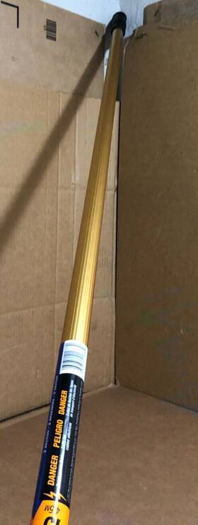 1688 Ettore Extension Pole 15ft Reach 3section Aluminum Grip Handle Quick Connect Gold