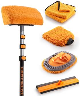 P9-12 Extend-a-reach Car And Rv Wash Brush Kit 48 Inch Extendable Handle Soft Microfiber Mop