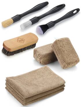 It-acs01 Fantasticlean 9pcs Car Interior Detailing Set Microfiber Cloths And Brushes For Leather Care