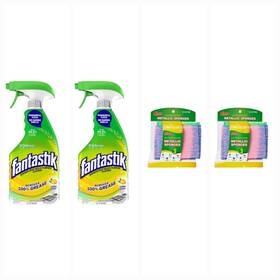 Fantastik 734038092958 2 Pack All-purpose Cleaner 32oz Lemon Scent And Rinso 3 Sponges