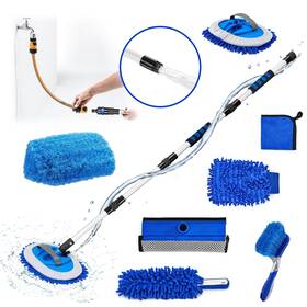 Farafox 707025458600 62ftft Car Wash Brush Kit Long Handle Microfiber Head Aluminum Extension