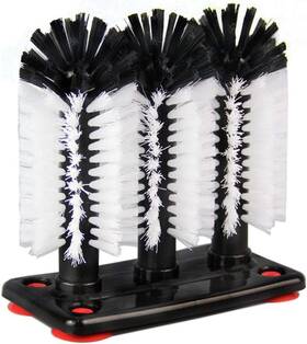 Feenm 313052465445 Water Bottle Cleaning Brush Glass Cup Washer With Suction Base 3 Head Bristle Br