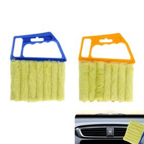 Fer40al Ferianl 2pcs Blind Cleaner Duster Tool Microfiber Washable Handheld Mini Brush