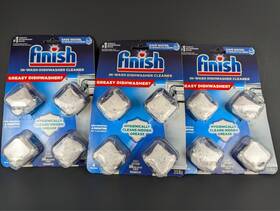 Finish 051700987306 In Wash Dishwasher Cleaner Tablets 4 Count Lot Of 3 12 Total Deep Clean