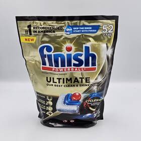 Finish 051700998296 Powerball Ultimate 4-in-1 Dishwasher Detergent Tabs 52ct Free Shipping