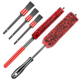 Fitosy 671891627470 Car Wheel Rim Tire Brush Set Detailing Wash Kit Long Soft