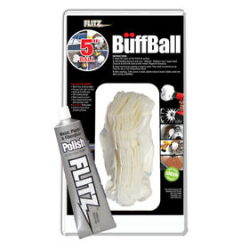 101-50 Flitz Buff Ball Large 5inch White With 1.76oz Tube Polish