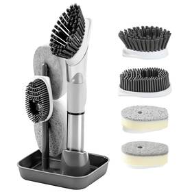 Francy Home 670666449590 Soap Dispensing Scrub Brush - 4-in-1 Kitchen Cleaning With Built-in Tan
