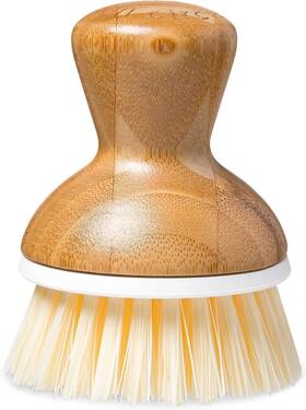 Full Circle 810119021700 Bamboo Dish Brush Ergonomic Palm Scrubber White