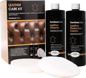 Furniture Clinic 744759103536 Leather Care Kit Cleaner And Protection Cream For 17oz Bottles Spo