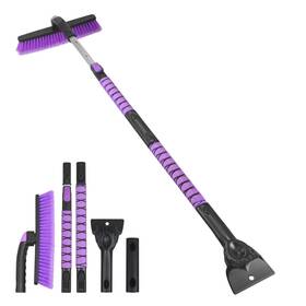 Aib-b1 Gardzen 58 Inch Purple Snow Brush And Ice Scraper For Car Truck Windshield Extendable