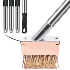 Geero 756926473984 51 Inch Wire Brush With Steel Handle For Cleaning Paving Joints Sidewalk Pat